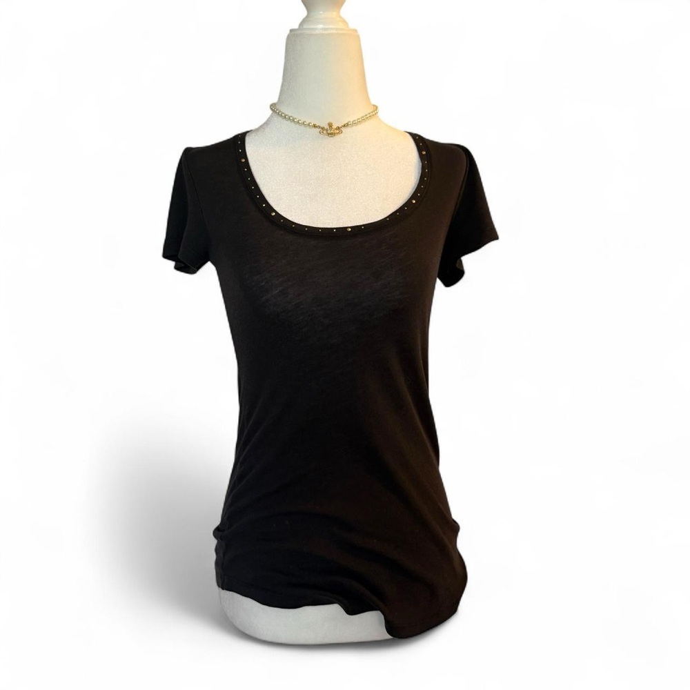 Victoria’s Secret Embellished Short-Sleeve Scoop Neck Stud Detail Top Women’s XS